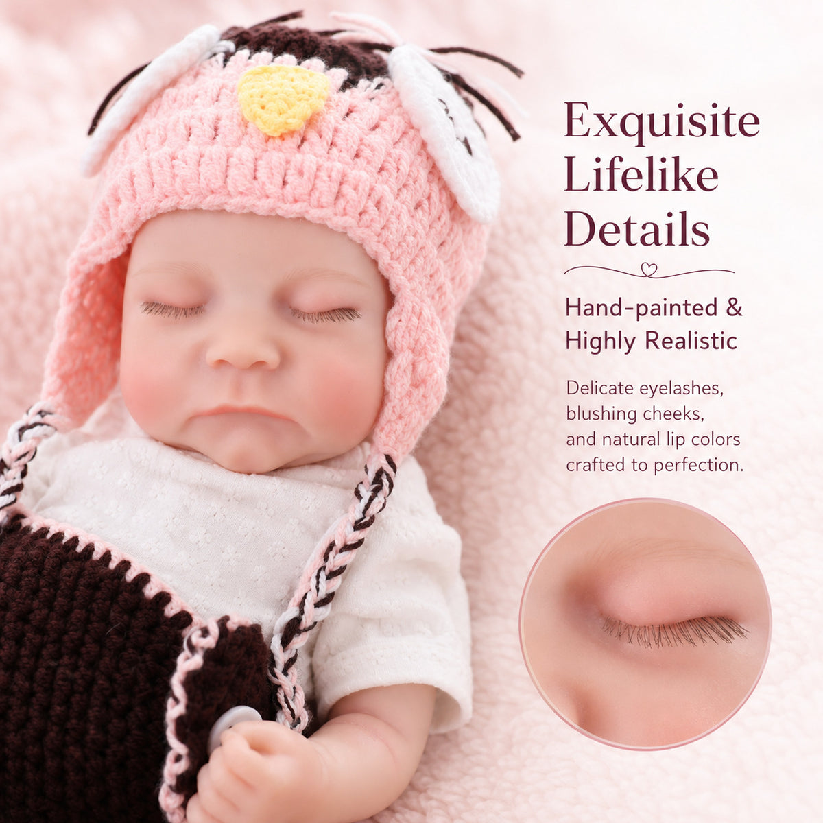 17 Inch Handmade Lifelike Reborn Doll Full Solid Silicone Body Realistic Newborn Baby Play Toy Gift for Girls & Doll Collectors