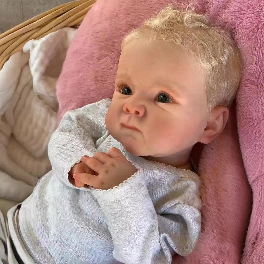 19 inch Reborn Dolls with Cloth Body Touch Soft lmplanted Gold Hair Newborn Baby Dolls Toys for Girls Reborn Dolls