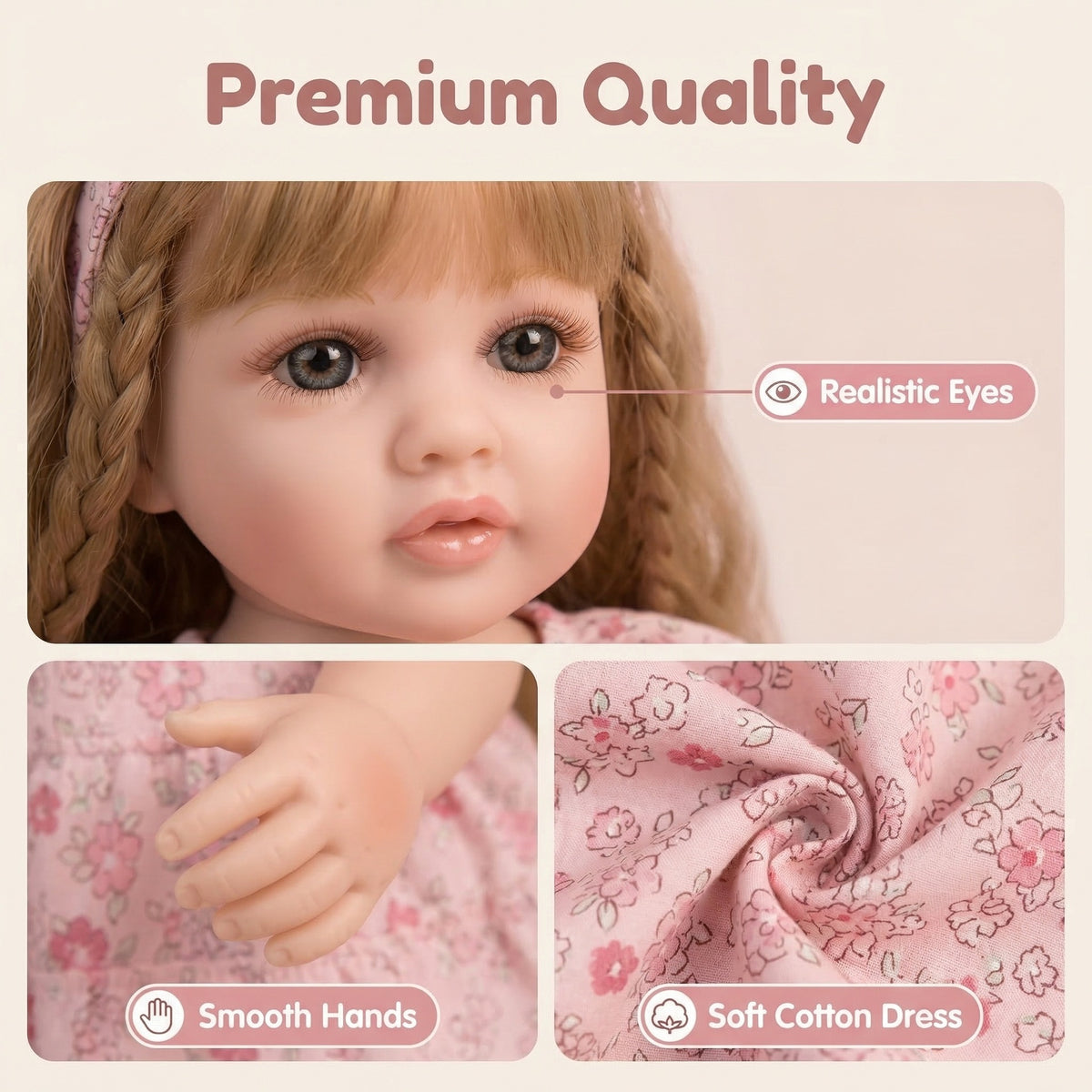 22 inch floral bow Betty simulation reincarnation doll reborn doll