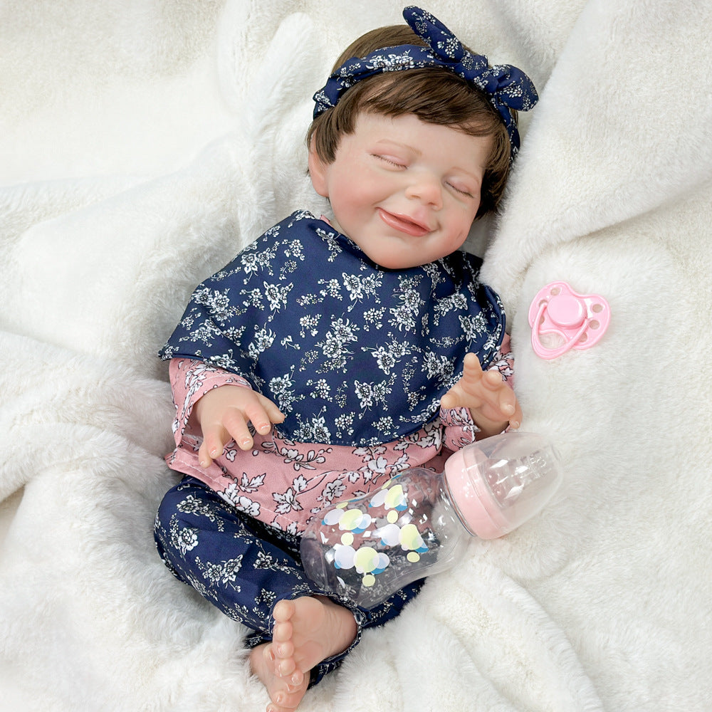 18 Inch Full Vinyl Realistic Sleepy Baby Doll, All-Ages Companion Doll for Display & Play