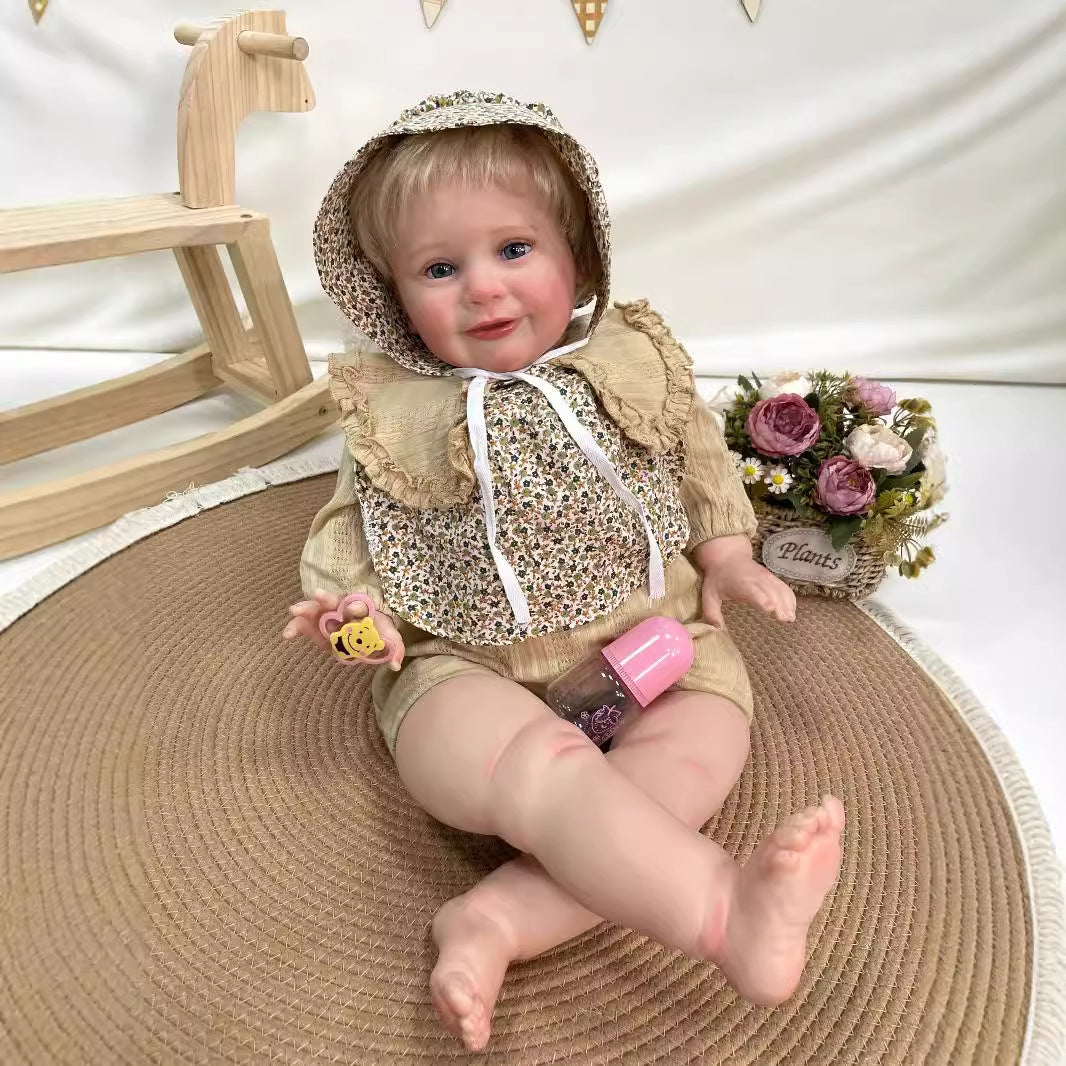 26 Inches Handmade Lifelike Reborn Doll Cloth Body 3D Skin Realistic Newborn Baby Play Toy Gift for Girls & Doll Collectors