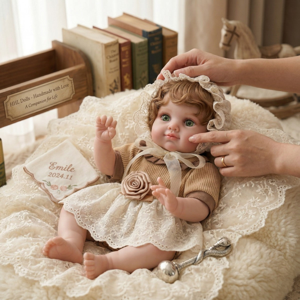 50cm Hair Transplant Full Glue Rebirth Doll Handmade Exquisite Painted 3D Doll