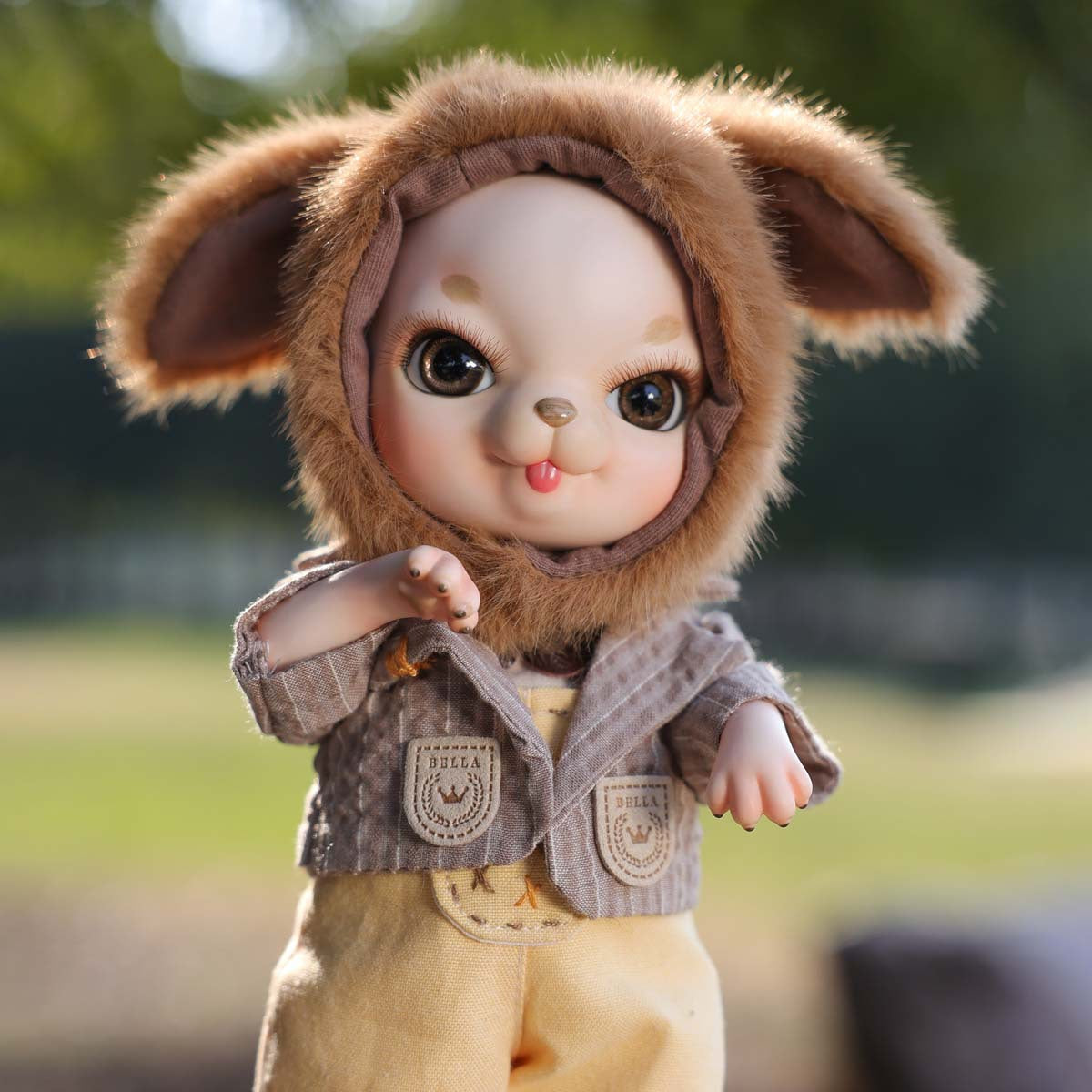 10 inch with Ceramic BJD Body Doll Complete Plush Outfit Handmade Decor Collectible Toy