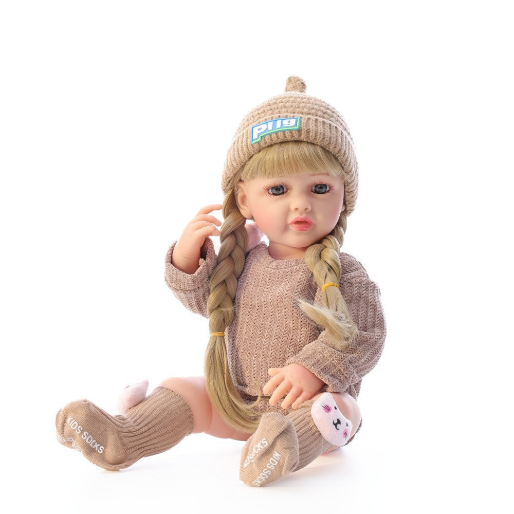 Russian English Spanish Crying and Laughing Dialogue 22 inch Full Plastic Rebirth Doll Simulation Baby Doll Girl