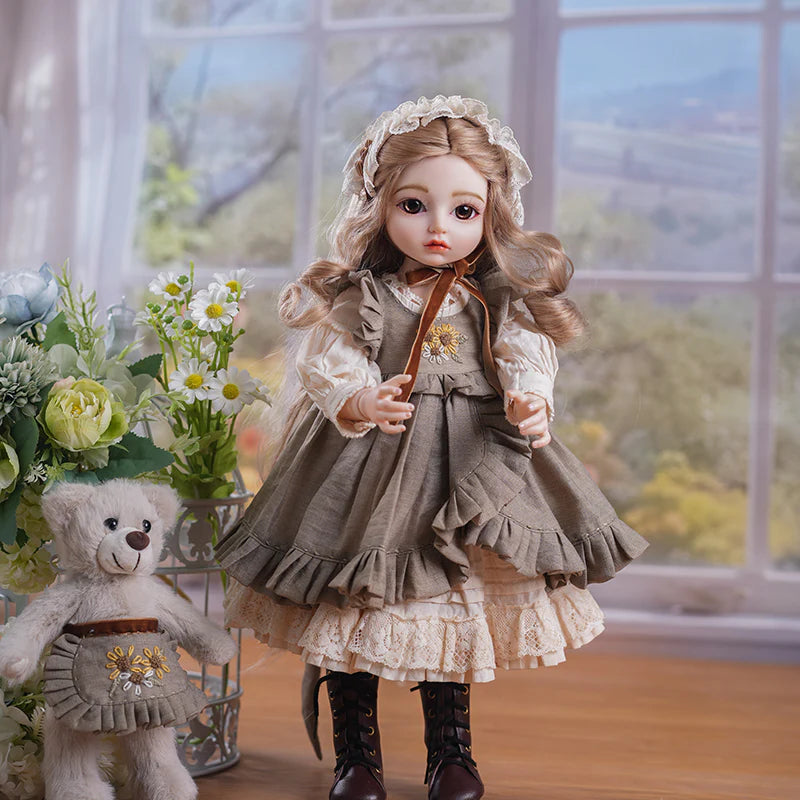 PASTORAL COUNTRY‑STYLE BALL‑JOINTED DOLL (BJD) 18‑INCH/45CM COLLECTIBLE - Reborn Doll Australia