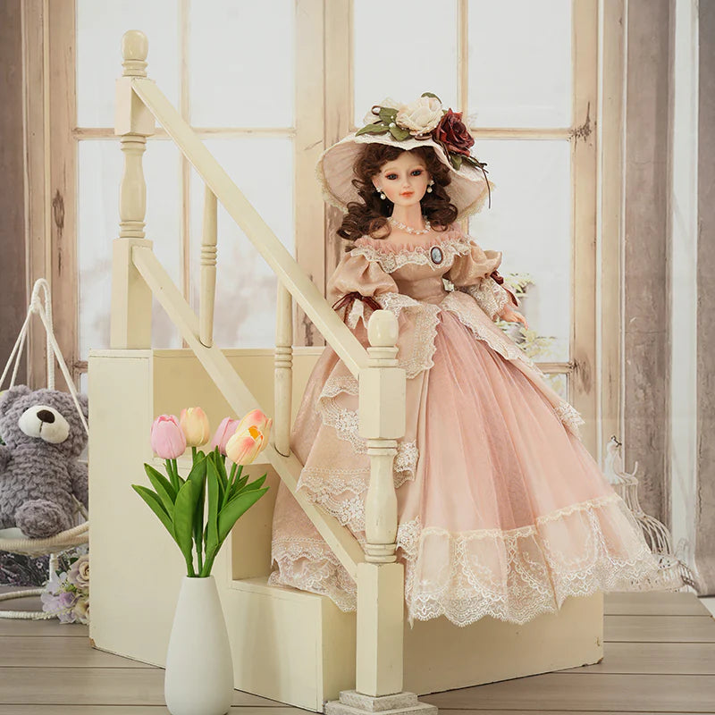 22-INCH/55CM ANTIQUE PALACE-STYLE VICTORIAN PORCELAIN DOLLS WITH GORGEOUS DRESS - Reborn Doll Australia