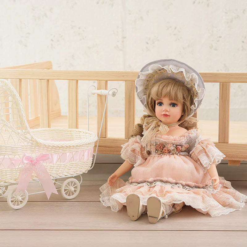 VINTAGE PORCELAIN DOLLS HAND-PAINTED PALACE COURT BISQUE DOLLS 18 INCH/45CM - Reborn Doll Australia