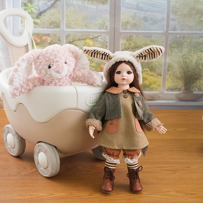 Hand‑Painted Porcelain & Fabric Dress-up Pastoral‑Style 16‑Inch/40cm Doll - Reborn Doll Australia