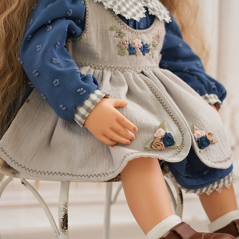 Hand-painted Porcelain Pastoral Doll Toy 22 Inch/55cm For Children Birthday Gifts - Reborn Doll Australia