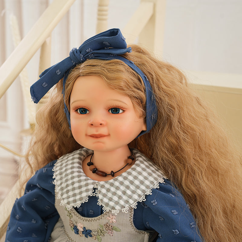Hand-painted Porcelain Pastoral Doll Toy 22 Inch/55cm For Children Birthday Gifts - Reborn Doll Australia