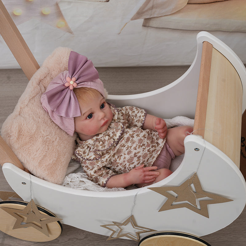 Lifelike Silicone Reborn Girl Baby Doll 16 Inch/40cm with Blonde hair - Reborn Doll Australia