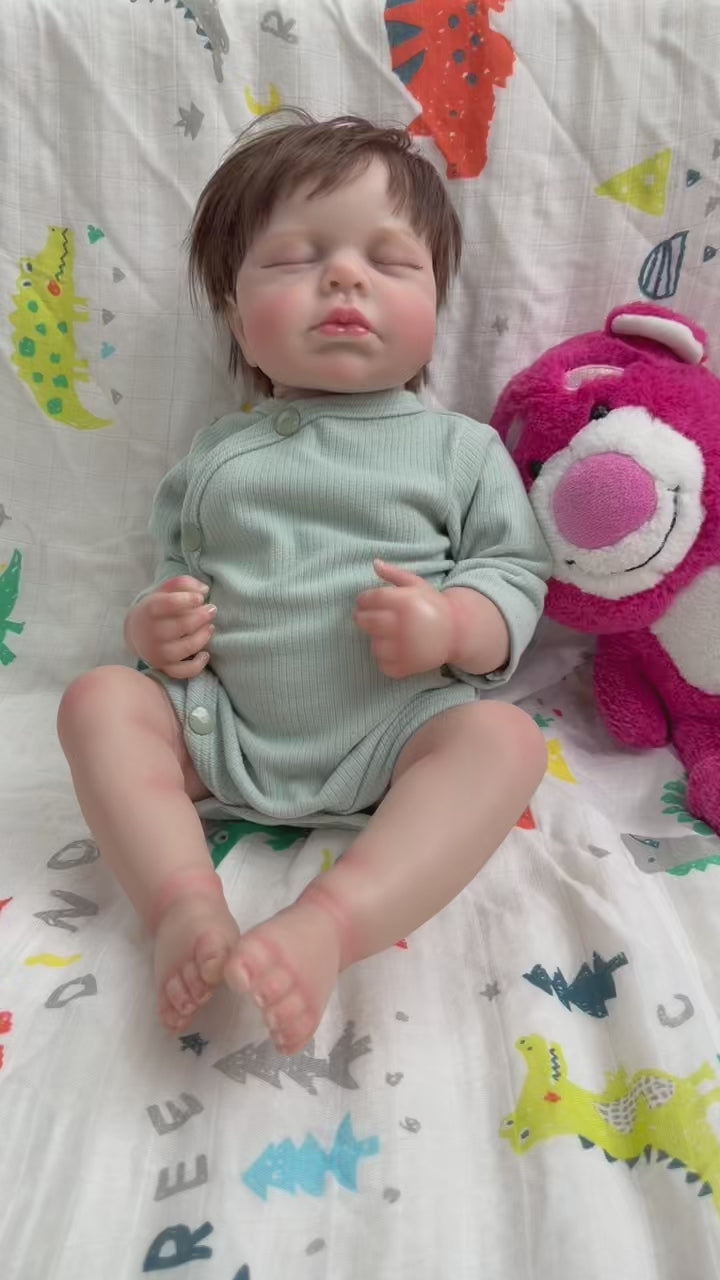 18-Inch/45cm Sleeping Reborn Juan Doll - 45cm Full Body Vinyl Waterproof Baby with Rooted Hair