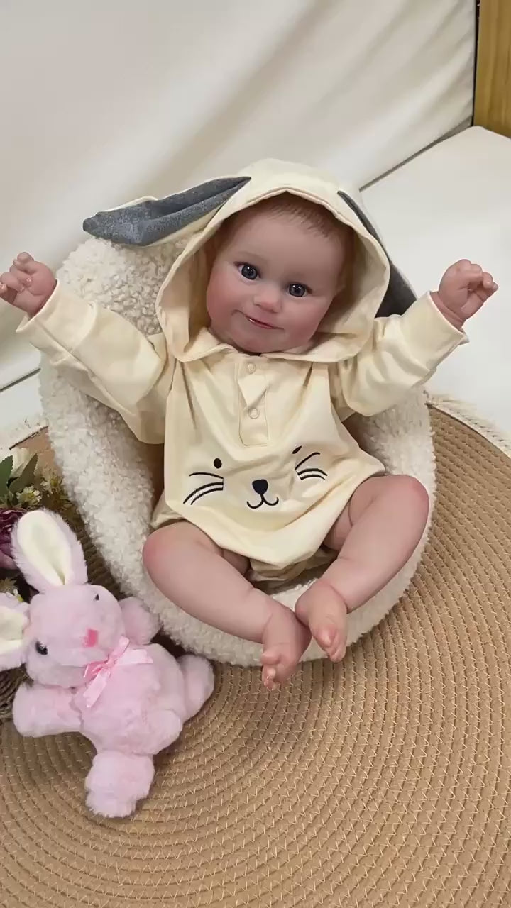 19 inch Handmade Lifelike Reborn Baby Doll with Cloth Body Realistic 3D Skin Children Play Toy for Little Girls