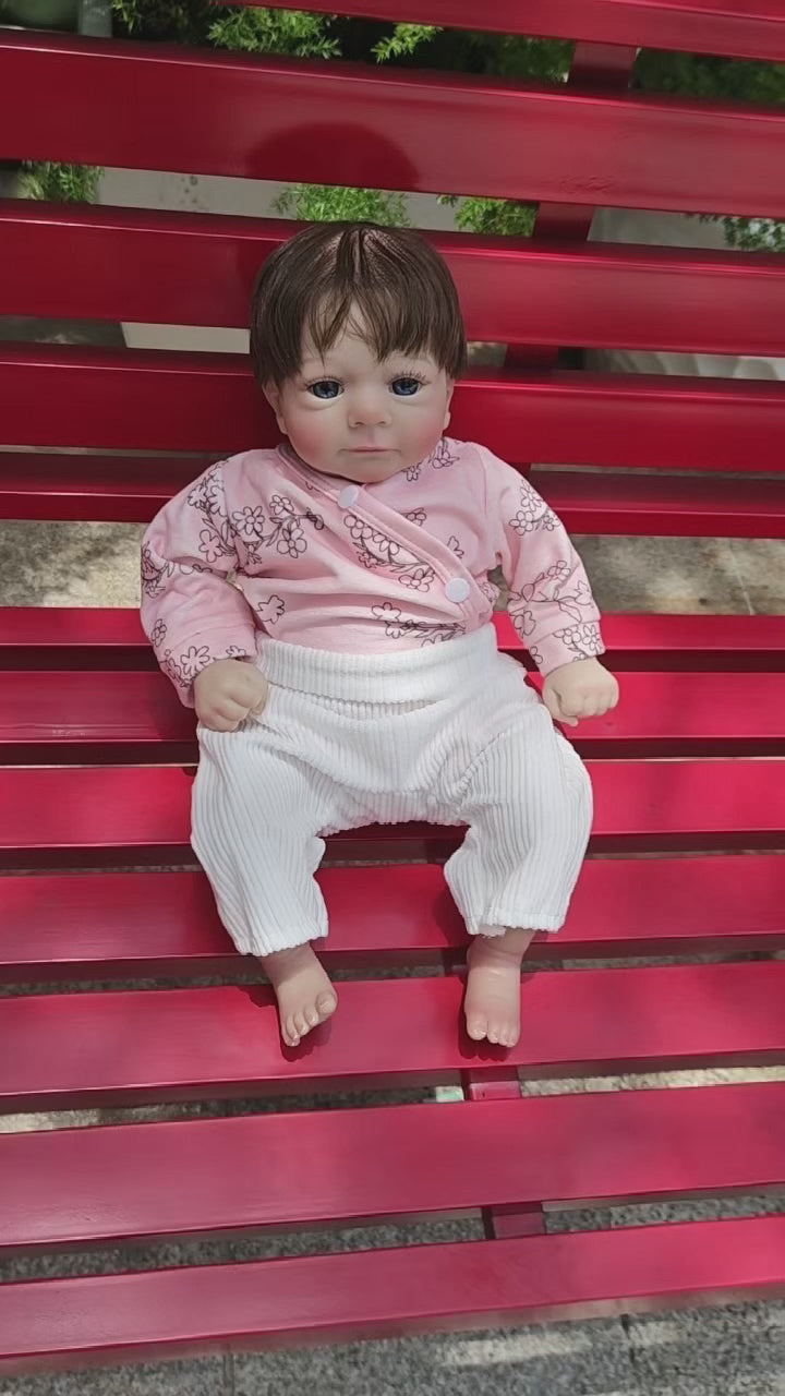 18-Inch/45CM Lifelike Already Painted Doll Newborn Baby Reborn Doll Hand Paint with Genesis High Quality 3D skin Tone