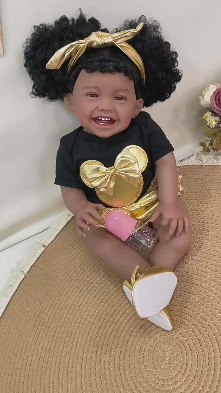 23 Inches Lifelike Handmade Reborn Doll Soft Cloth Body Real 3D Skin Simulation Newborn Baby Doll Play Toy for Girls Children