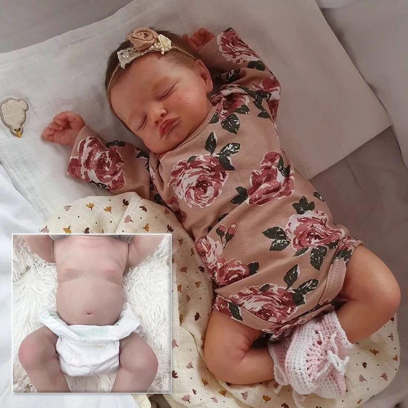 18-Inch Rosalie Full Body Vinyl Reborn Doll - 3D Lifelike Skin 45cm Waterproof Sleeping Baby with Rooted Hair - Reborn Doll Australia