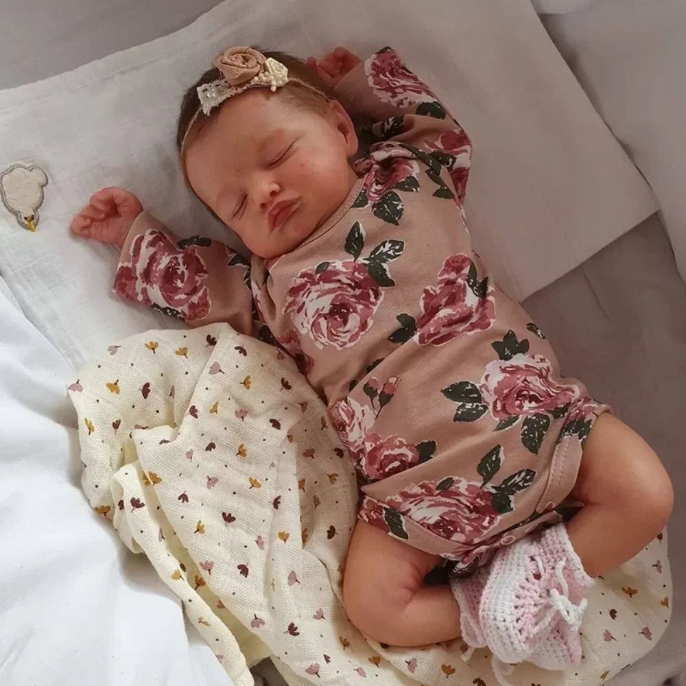 18-Inch Rosalie Full Body Vinyl Reborn Doll - 3D Lifelike Skin 45cm Waterproof Sleeping Baby with Rooted Hair - Reborn Doll Australia