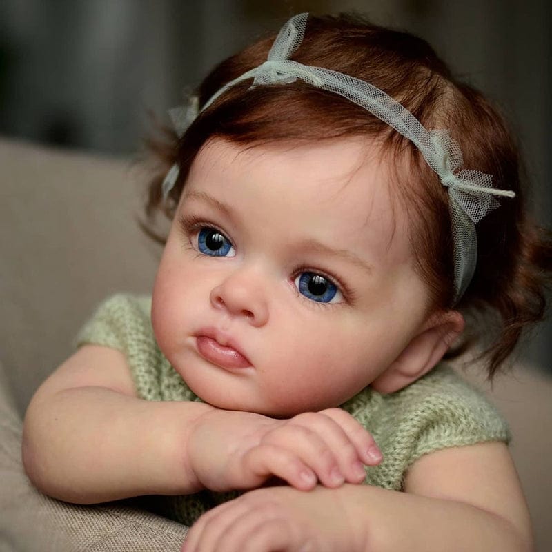22-Inch/55cm Full Body Vinyl Reborn Girl Doll - Realistic 55cm Waterproof Bathable Baby with Rooted Hair - Reborn Doll Australia