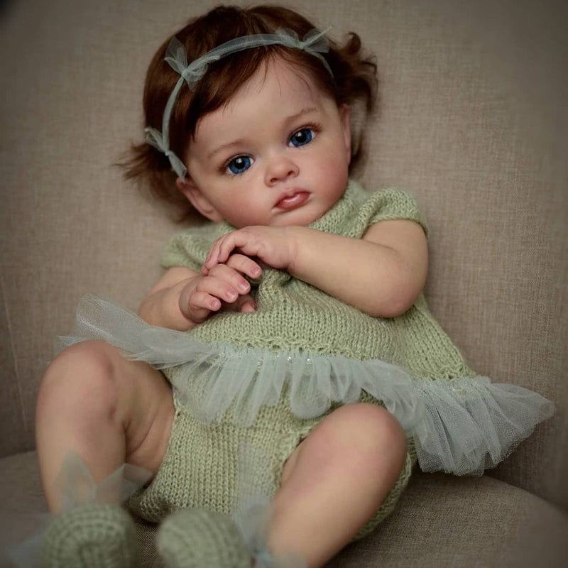 22-Inch/55cm Full Body Vinyl Reborn Girl Doll - Realistic 55cm Waterproof Bathable Baby with Rooted Hair - Reborn Doll Australia