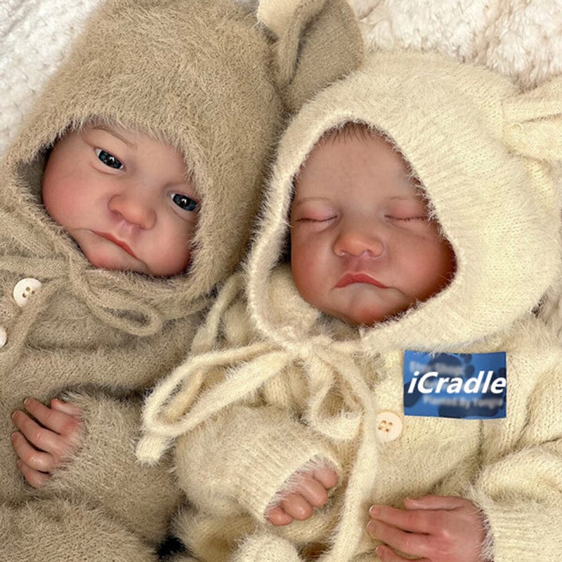 18-Inch/45cm Reborn Twin Dolls - Full Body Vinyl Waterproof Boy & Girl Set - Reborn Doll Australia