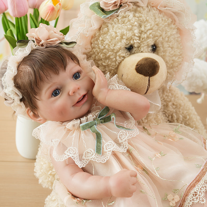 20-Inch/50cm Realistic Reborn Baby Doll Full Vinyl Body Lifelike Small Babe Doll - Reborn Doll Australia