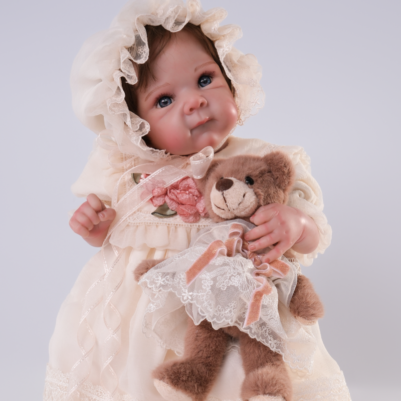 20 Inch/50cm Lifelike Reborn Baby Dolls with Soft Cloth Body and A Bear Toy - Reborn Doll Australia