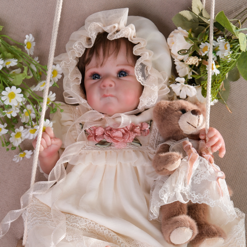 20 Inch/50cm Lifelike Reborn Baby Dolls with Soft Cloth Body and A Bear Toy - Reborn Doll Australia