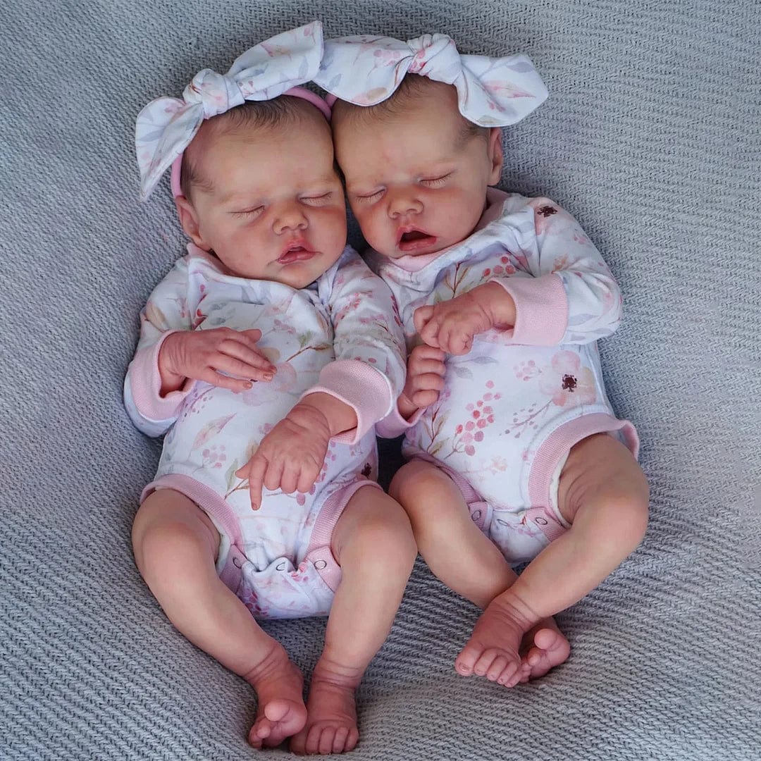 18-Inch/45cm Reborn Twin Dolls - Full Body Vinyl Boy & Girl Bathable Set - Reborn Doll Australia