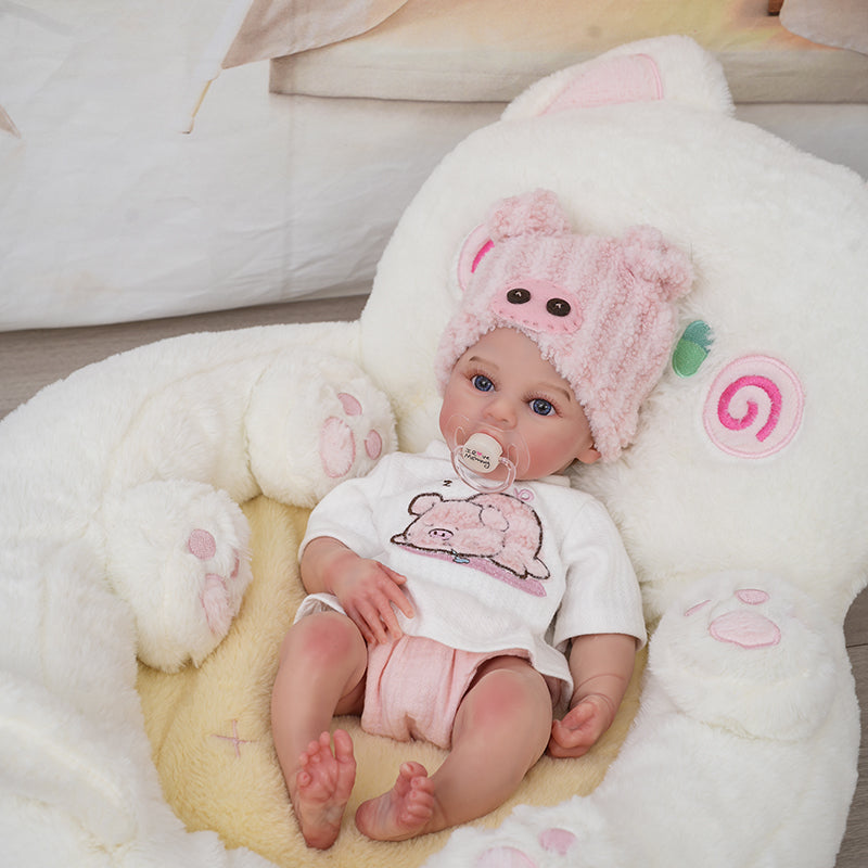 16 Inch/40cm Full Silicone Reborn Baby Girl Doll with Blue Eyes - Reborn Doll Australia